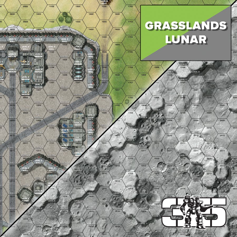 Premium BattleMat: Lunar/Grasslands B