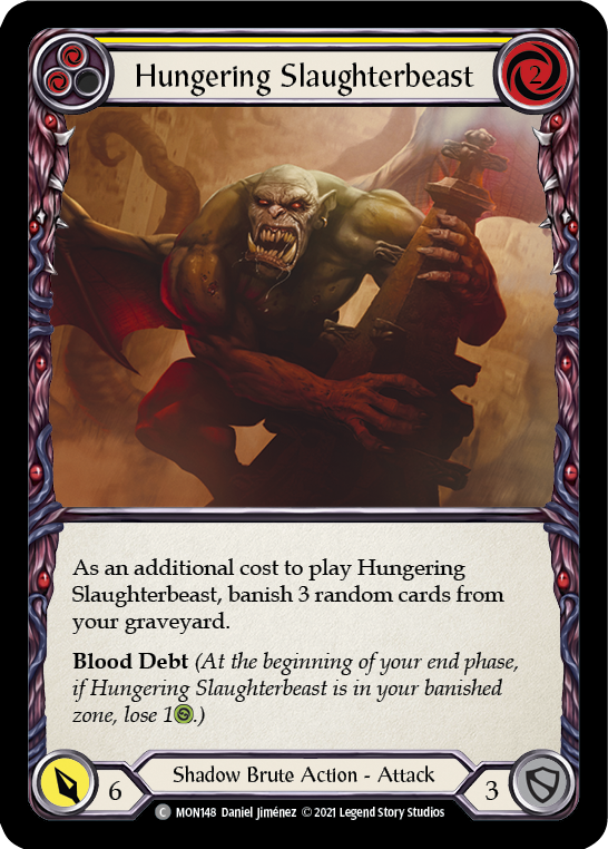 Hungering Slaughterbeast (Yellow) [MON148] 1st Edition Normal