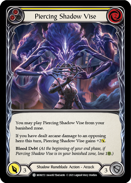 Piercing Shadow Vise (Yellow) [MON172-RF] 1st Edition Rainbow Foil
