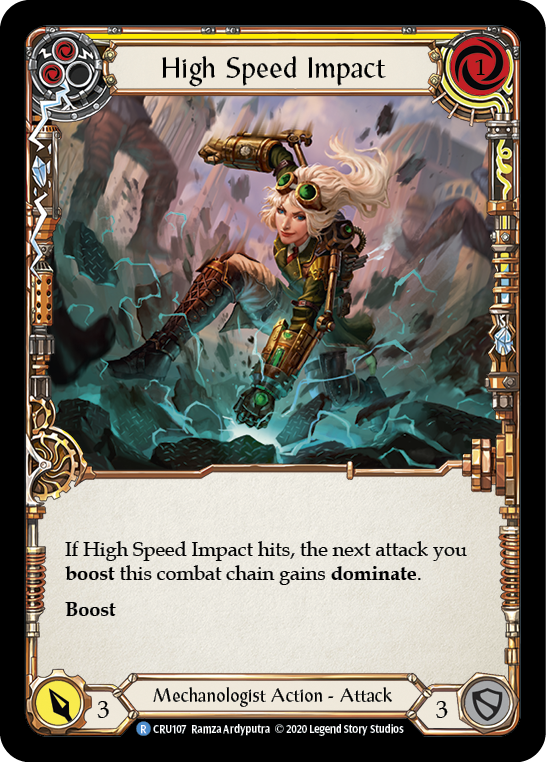 High Speed Impact (Yellow) [CRU107] 1st Edition Rainbow Foil