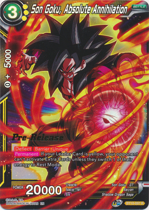 Son Goku, Absolute Annihilation (BT10-097) [Rise of the Unison Warrior Prerelease Promos]