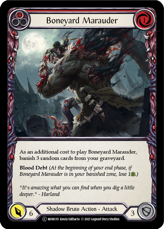 Boneyard Marauder (Red) [U-MON135-RF] Unlimited Rainbow Foil