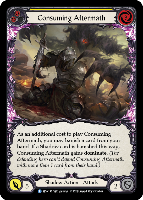 Consuming Aftermath (Yellow) [MON196-RF] 1st Edition Rainbow Foil