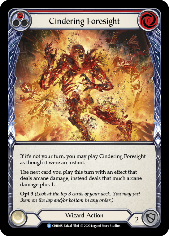 Cindering Foresight (Red) [CRU165] 1st Edition Rainbow Foil