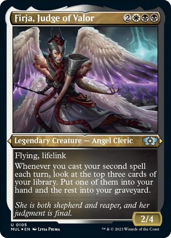 Firja, Judge of Valor (Foil Etched) [Multiverse Legends]