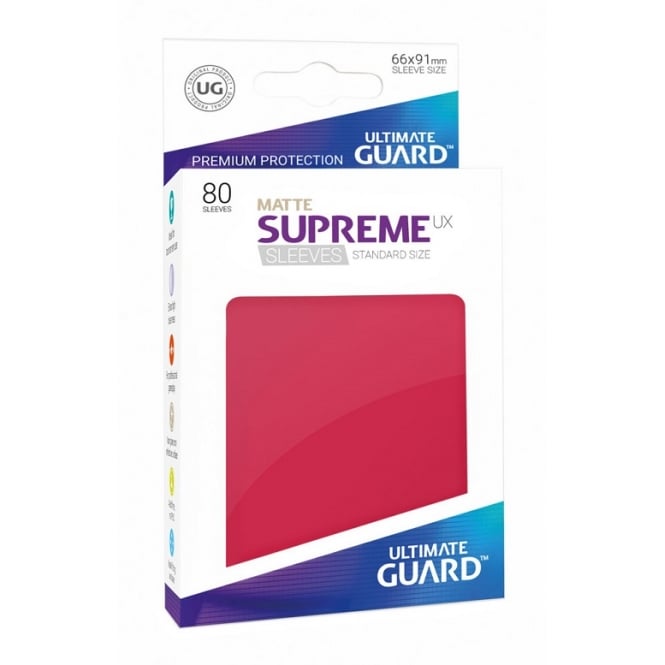 ltimate Guard Supreme UX Matte Sleeves Standard Size (80) red