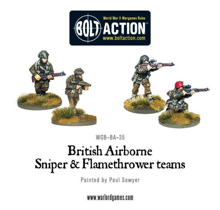 British Airborne Flamethrower and sniper teams